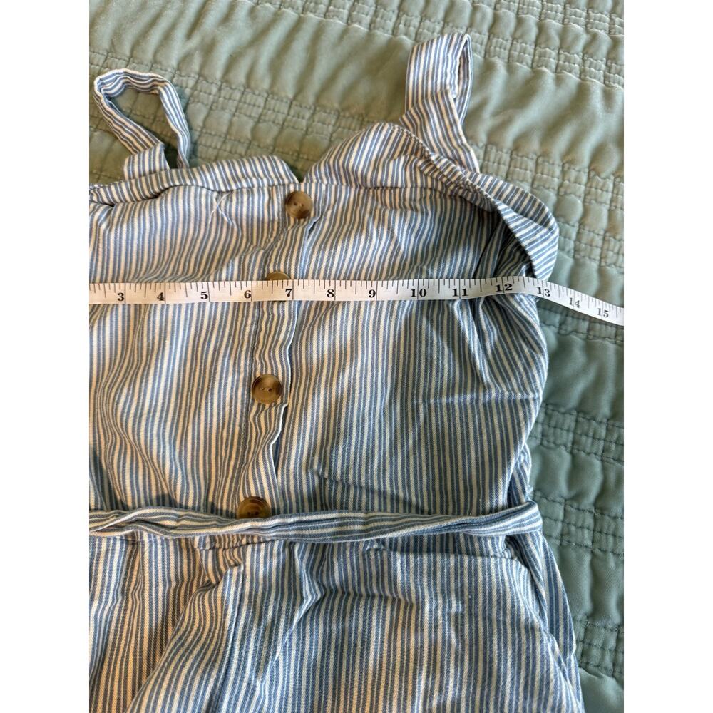 Monteau Los Angeles Womens Pants Romper Medium Blue & White Coastal Beach Resort - Picture 7 of 10